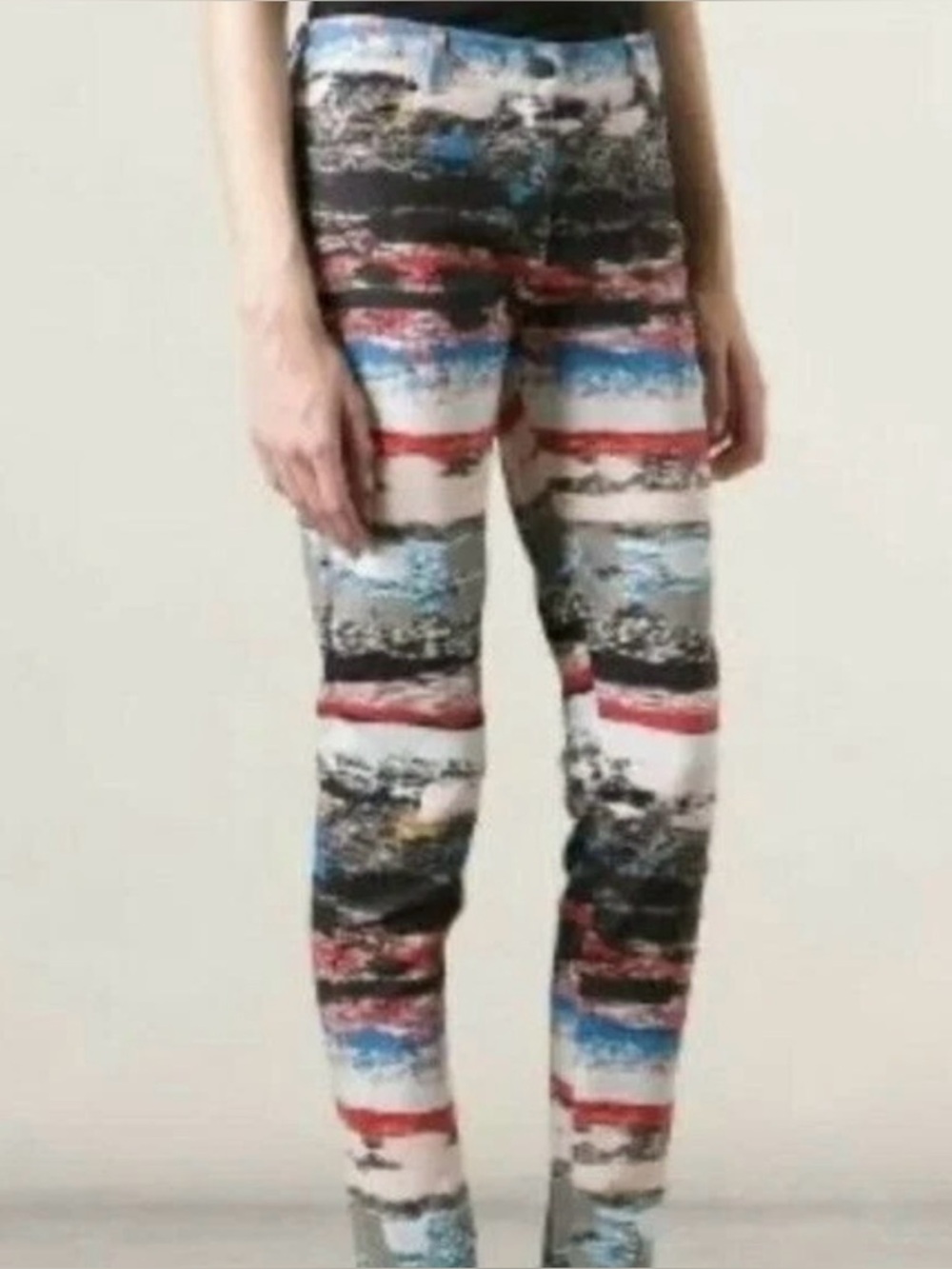 Opening Ceremony Terrazzo Multicolored Abstract Stripe Jeans